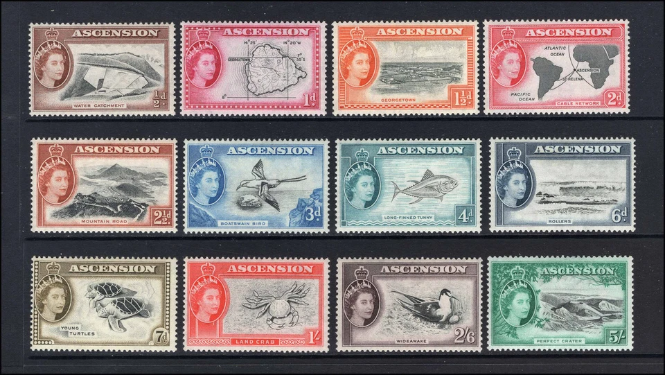 M27789 Ascension  1956 short Set X12 No 10/- lmm with some light hinge staining Foto 1 de 1