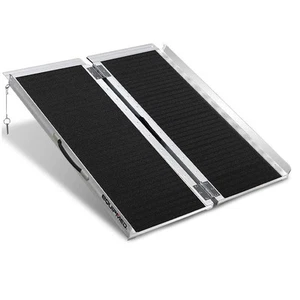 91cm Portable Folding Aluminium Access Ramp, 272kg Capacity, Non-Slip Surface - Picture 1 of 5