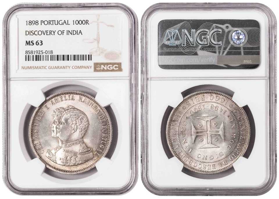 i-550076 Portugal 1000 Arroz 1898. NGC MS 63 Foto 1 de 1