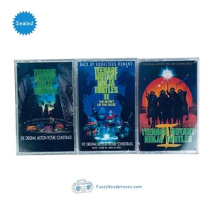 Teenage Mutant Ninja Turtles I, II & III Soundtrack Cassette Tapes - TMNT SEALED - Picture 1 of 17