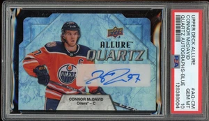 2019-20 Upper Deck Allure Quartz Autographs Blue Connor McDavid 3/5 PSA 10 Pop 1 - Picture 1 of 2