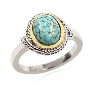 Natural Number 8 Mine Turquoise 925 Sterling Silver Women Solitaire Ring Jewelry - Picture 1 of 5
