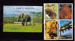 St Thomas & Principe 1237-41 animales salvajes como nuevos - Imagen 1 de 1