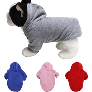 Solid Color Hoodie Polyester Hoodie Pet Hoodie Pet Supplies Dog Hoodie Casu ^ - Picture 1 of 11