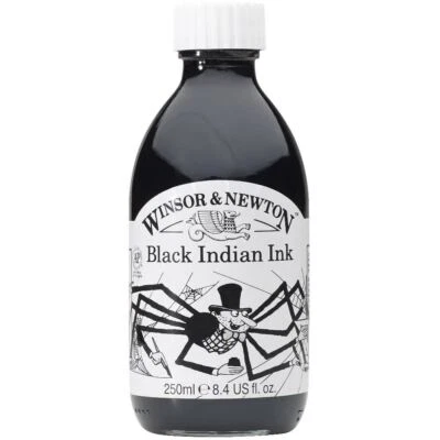 Tinta de dibujo negra para artista indio Winsor & Newton 250 ml Foto 1 de 2