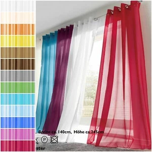 Gardinen Organza Voile Ösen transparent polyester leicht 140x245 Dekoschal Deko - Bild 1 von 15