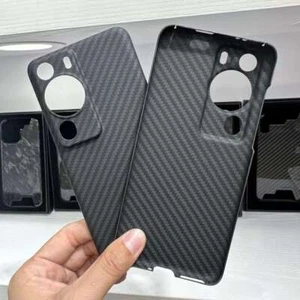 Coque arrière fine antichoc en fibre de carbone véritable pour Huawei P60 Pro / P60 Art - Photo 1 sur 29