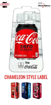 Royal Vendors Chameleon CUSTOM "Coke Zero" 12 oz Can Vend Label