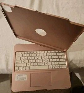 Teclado/estuche inalámbrico giratorio universal para iPad Pro de 12,9 pulgadas en oro rosa - F17 - Imagen 1 de 9