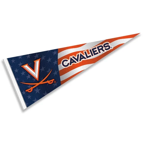 Virginia Cavaliers Nation USA Stars and Stripes Pennant Full Size Pennant Cover