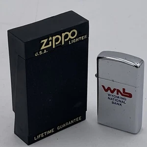 Vintage Zippo Advertising Lighter WNB Wyoming National Bank Unfired Slim RARE - Picture 1 of 22
