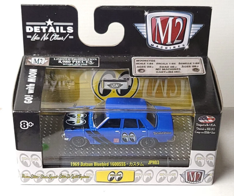 M2 Mooneyes 1969 Datsun Bluebird 1600SSS JPN03 18-81 blue - Image 1 of 1