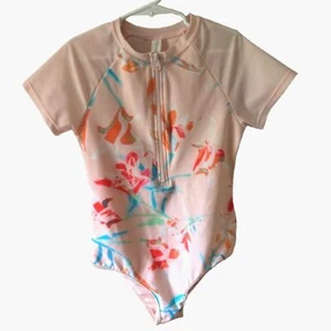Ideology Swimwear Girl's Size M Peach Floral Tropical One Piece Swimsuit #M - Picture 1 of 6