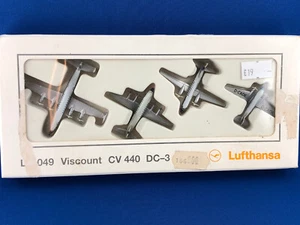 4 Lufthansa Airlines Diecast Airplanes Set 1049 Viscount CV 440 DC-3 L 1/600 SC - Picture 1 of 9