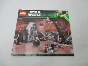 RETIRED LEGO STAR WARS #75017 DUEL ON GEONOSIS INSTRUCTION MANUAL - Picture 1 of 3