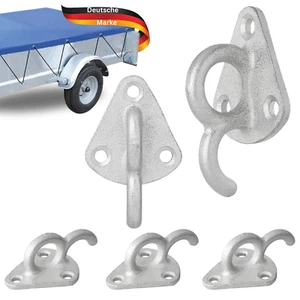 TRAILERKRAFT® Dreiloch Planenhaken Netzhaken Anhänger Mit Öse Metall 5 Stk. - Bild 1 von 6