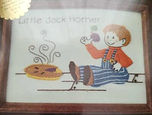 Vintage 80's Dimensions Crewel Kit Little Jack Horner #6004 5 x 7"  - Picture 1 of 3