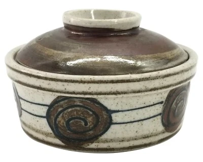 Tazón para servir cubierto de gres de cerámica artística de estudio tazón de arroz plato vegetal ND Foto 1 de 4