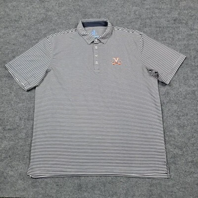 Virginia Cavaliers Polo Shirt Mens 2XL XXL Blue Stripes Johnnie O Performance - Image 1 of 4