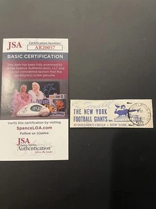Dirección de devolución firmada por Emlen Tunnell corte automático fútbol americano de la corte Gigantes y Packers JSA - Imagen 1 de 4