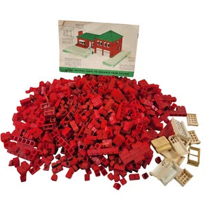 Bloques de construcción en miniatura Sta-Lox Virrey vintage de los años 1950-1960 ladrillos de plástico rojo - Imagen 1 de 9