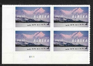 USA SC # 4374 Alaska Statehood , BLK4 Plate number . MNH - Picture 1 of 1