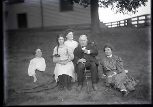 Antike negative Glasfolie Americana Großvater junge Mädchen Mode #4 - Bild 1 von 4