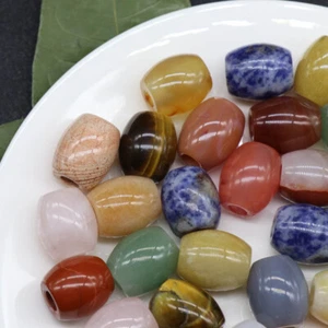 12pcs Natural Stone Mixed Oval Big Hole Beads for DIY Bracelet Making 16x18mm - Picture 1 of 9