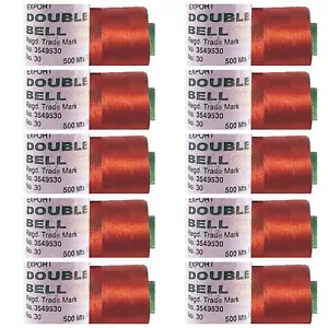 10X Silk Thread Double Bell Maroon Colour 500mtr,Hand & machine embroidery - Picture 1 of 3