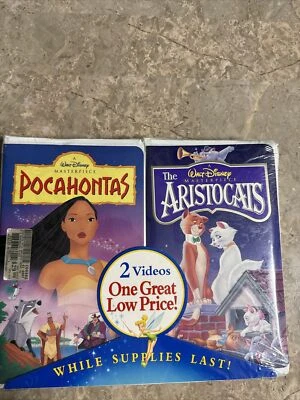 Original 2Pack Disney Masterpiece Pocahontas,The Aristocats VHS Sealed 1996 RARE Foto 1 de 4