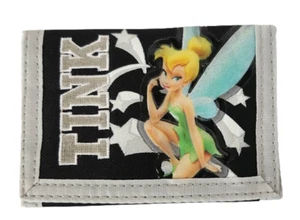 Disney Tinkerbell Trifold Wallet for Kids Black and Silver - Picture 1 of 4