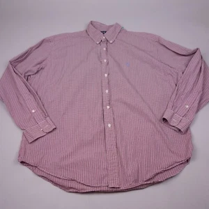 Vintage Ralph Lauren Button Up Shirt XL Blake Red Plaid Long Sleeve Casual Mens - Picture 1 of 10
