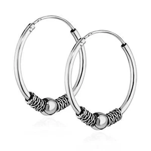 925er Sterlingsilber Ohrringe Keltische CREOLE SINGLE/PAAR Bali 20-25mm GOTHIC - Picture 1 of 13