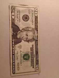 2009 $20 Star Note JL00911464* - Picture 1 of 4