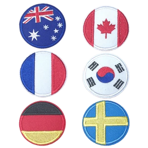 2x Insignia Bandera Nacional Círculo | Planchar, Coser Parches, Bordado, País - Imagen 1 de 14
