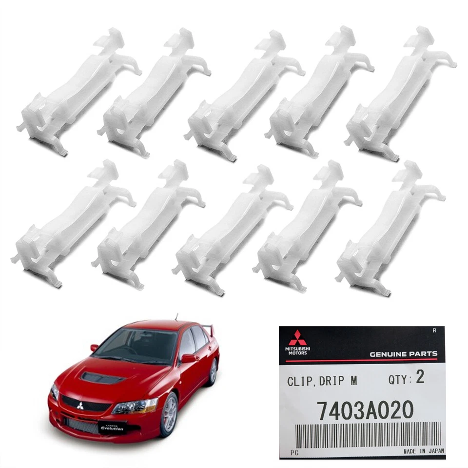 10x Roof Moulding Drip Rail Clip Fits Mitsubishi Lancer 2004 2014