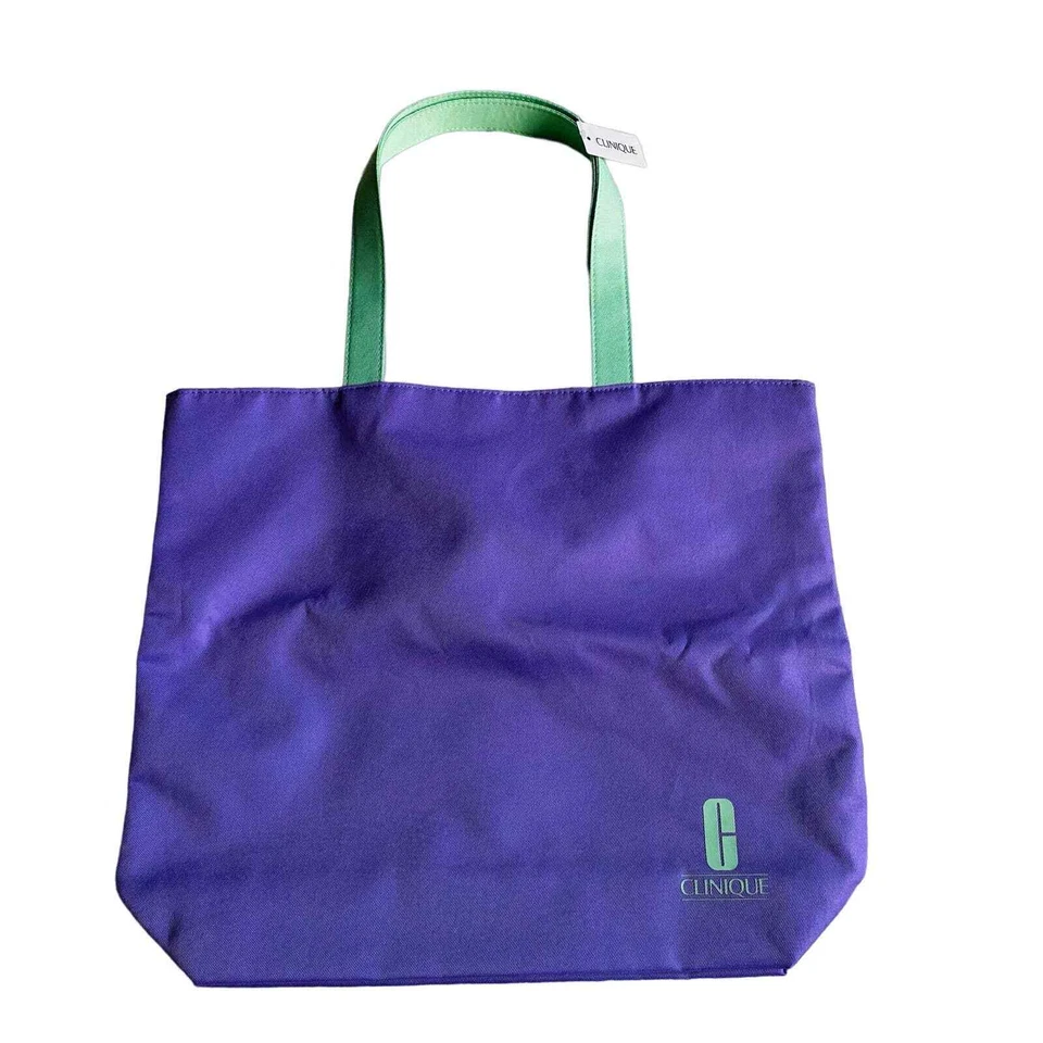 Clinique GWP Tote Set With 1 Makeup Pouches Purple Geometric F16