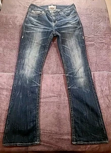 Big Star Maddie Damenjeans dicker Stich Größe 28L Taschen mit falscher Klappe - Bild 1 von 5
