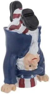Estatuilla de decoración del hogar del Tío Sam 4 de julio o del Día de los Caídos con soporte de mano - Imagen 1 de 2