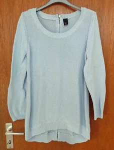 Sommerlicher Longpullover Heine BC Baumwolle Reißverschluss hellblau L 44 46 - Bild 1 von 1