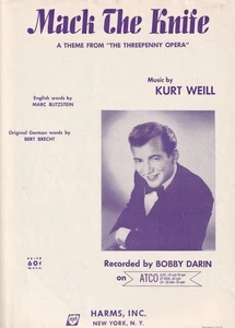 Original Sheet Music - Bobby Darin - Mack The Knife - 1959 - Near Mint Condition - Picture 1 of 3