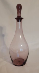 Vintage MCM mundgeblasene Amethyst Karaffe Flasche mit Stopfen, Italien - Bild 1 von 6