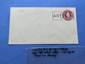 UC8 FAKE FANTASY "RF" OVERPRINT SEE NOTES ! AIR MAIL POSTAL STATIONERY ! - Picture 1 of 2