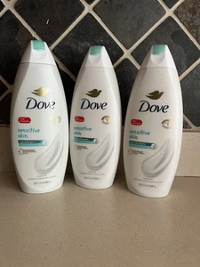 3 Dove Sensitive Skin Nourishing Body Wash Unscented 22oz - Picture 1 of 2