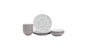 Tischplatten Carrara grau 12tlg. Geschirrset, Service für 4 - Bild 1 von 3