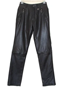 Pantalones de montar Harley Davidson de cuero negro para mujer talla 4/32 espalda de spandex - Imagen 1 de 13