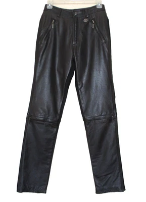 Pantalones de montar Harley Davidson de cuero negro para mujer talla 4/32 espalda de spandex Foto 1 de 4