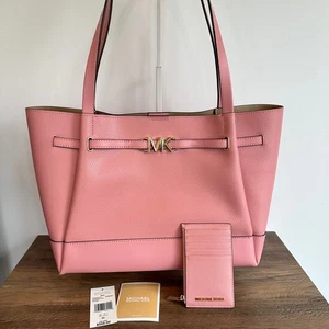 Michael Kors NUEVO Bolso de Mano Rosa con Cinturón de Cuero Onagra de Caña y Cartera Tarjetero - Imagen 1 de 12