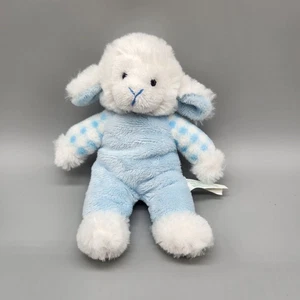 Russ Berrie Rattle Pals Lamb Sheep Plush 6" Blue White Stuffed Animal Mini Toy - Picture 1 of 8