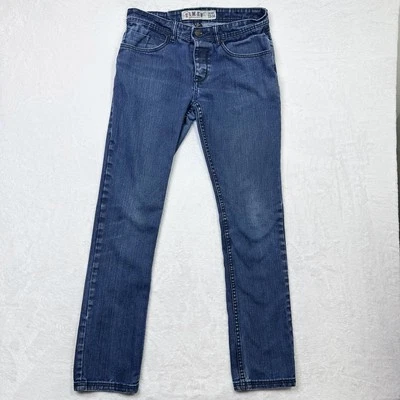 21 Pantalones de mezclilla ajustados para hombre 33x34 azul pierna recta botón mosca clásicos Foto 1 de 4